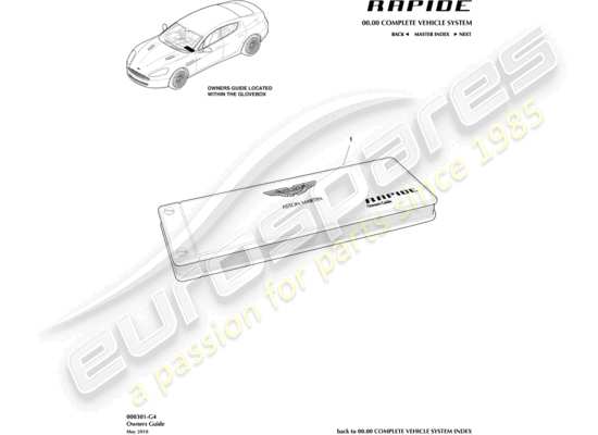 a part diagram from the Aston Martin Rapide parts catalogue