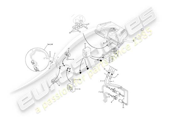 a part diagram from the aston martin vanquish (2002) parts catalogue
