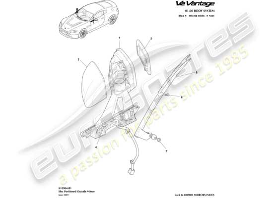 a part diagram from the aston martin v12 vantage (2013) parts catalogue