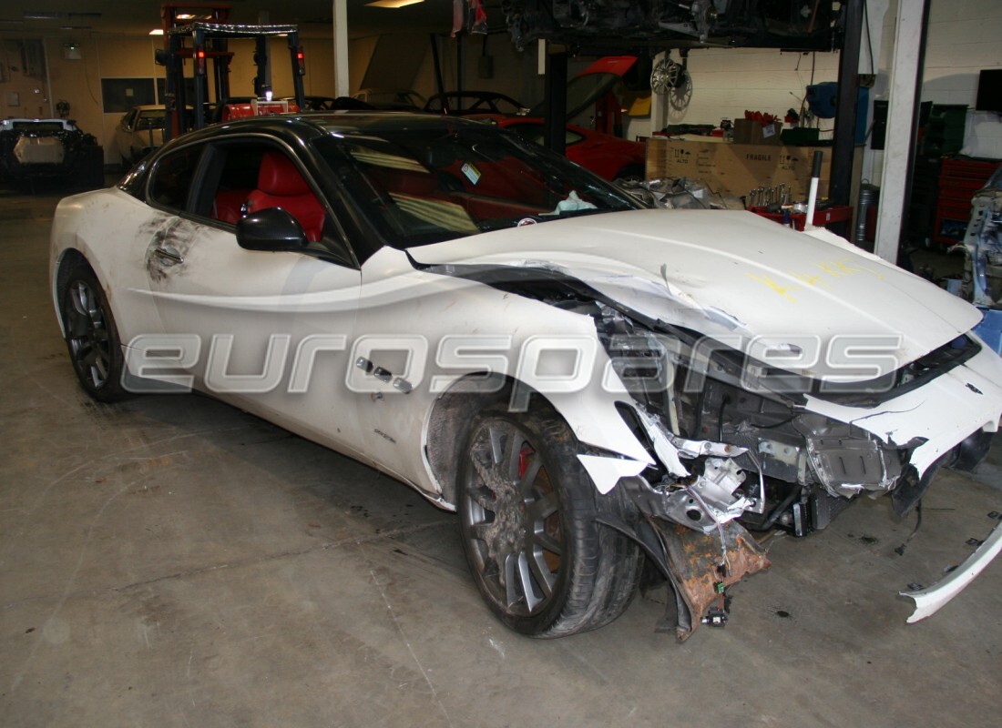 Maserati GranTurismo (2008) getting ready to be stripped for parts at Eurospares