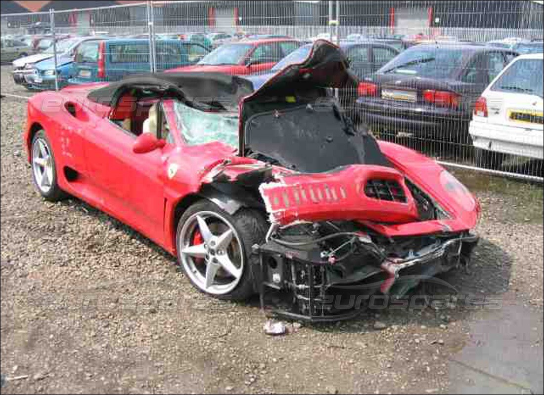 Ferrari 360 Spider getting ready to be stripped for parts at Eurospares