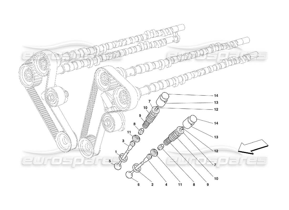 Ferrari 456 M GT/M GTA timing - valves Parts Diagram