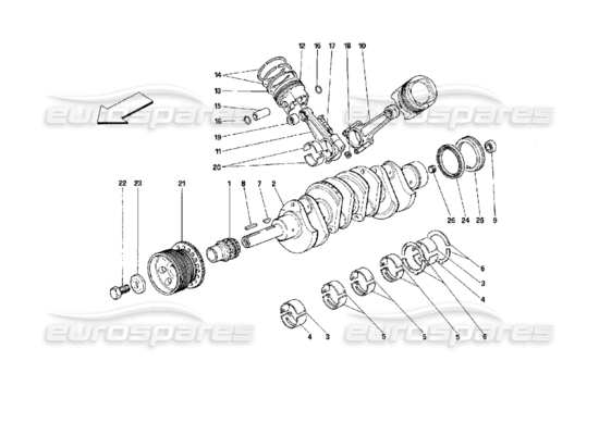 a part diagram from the Ferrari Mondial parts catalogue