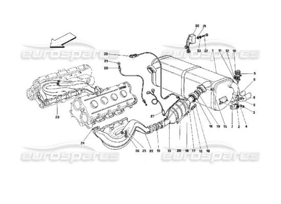 a part diagram from the Ferrari Mondial parts catalogue