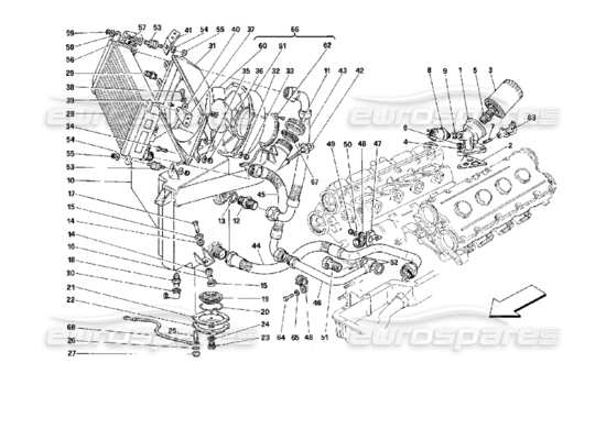 a part diagram from the Ferrari Mondial parts catalogue