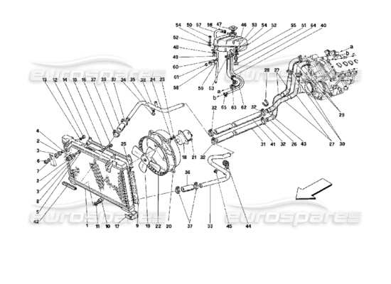 a part diagram from the Ferrari Mondial parts catalogue