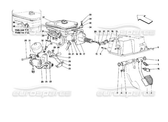 a part diagram from the Ferrari Mondial parts catalogue