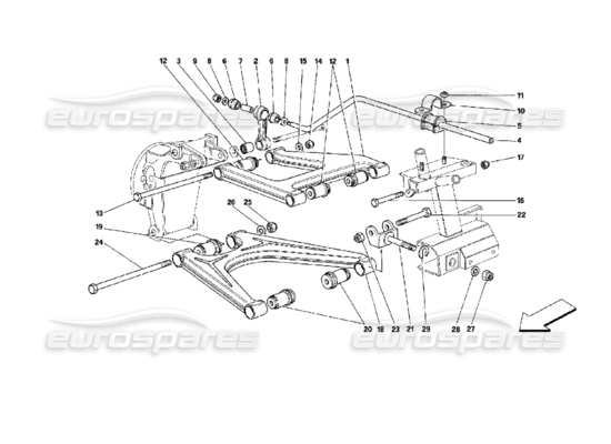 a part diagram from the Ferrari Mondial parts catalogue