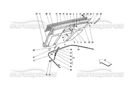 a part diagram from the Ferrari Mondial parts catalogue