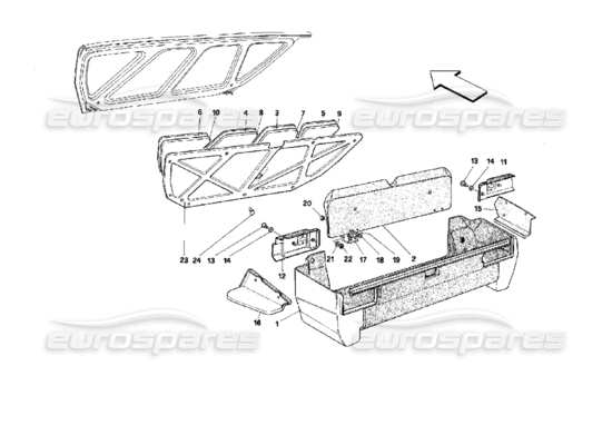 a part diagram from the Ferrari Mondial parts catalogue