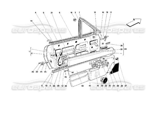 a part diagram from the Ferrari Mondial parts catalogue