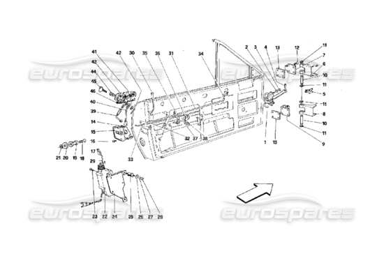 a part diagram from the Ferrari Mondial parts catalogue