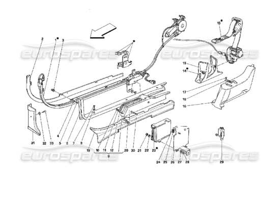 a part diagram from the Ferrari Mondial parts catalogue