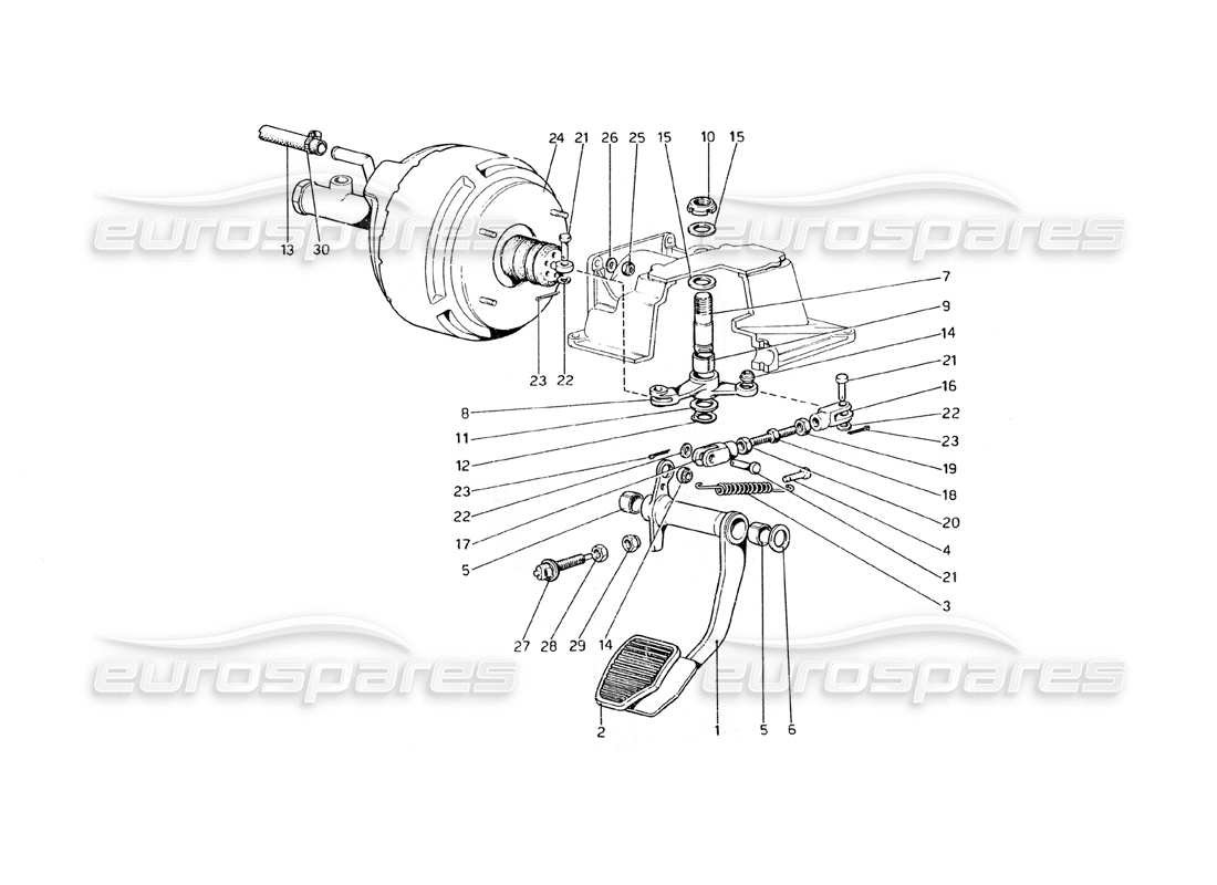 Ferrari 308 GT4 Dino (1979) Brake Hydraulic System (Variants for RHD Version) Parts Diagram