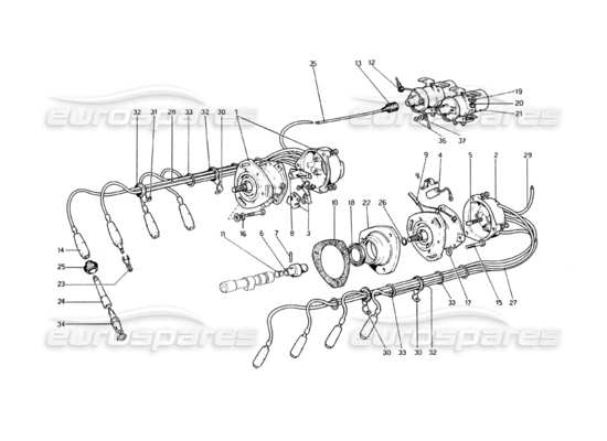 a part diagram from the Ferrari 308 parts catalogue