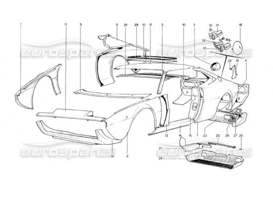 a part diagram from the Ferrari 308 parts catalogue