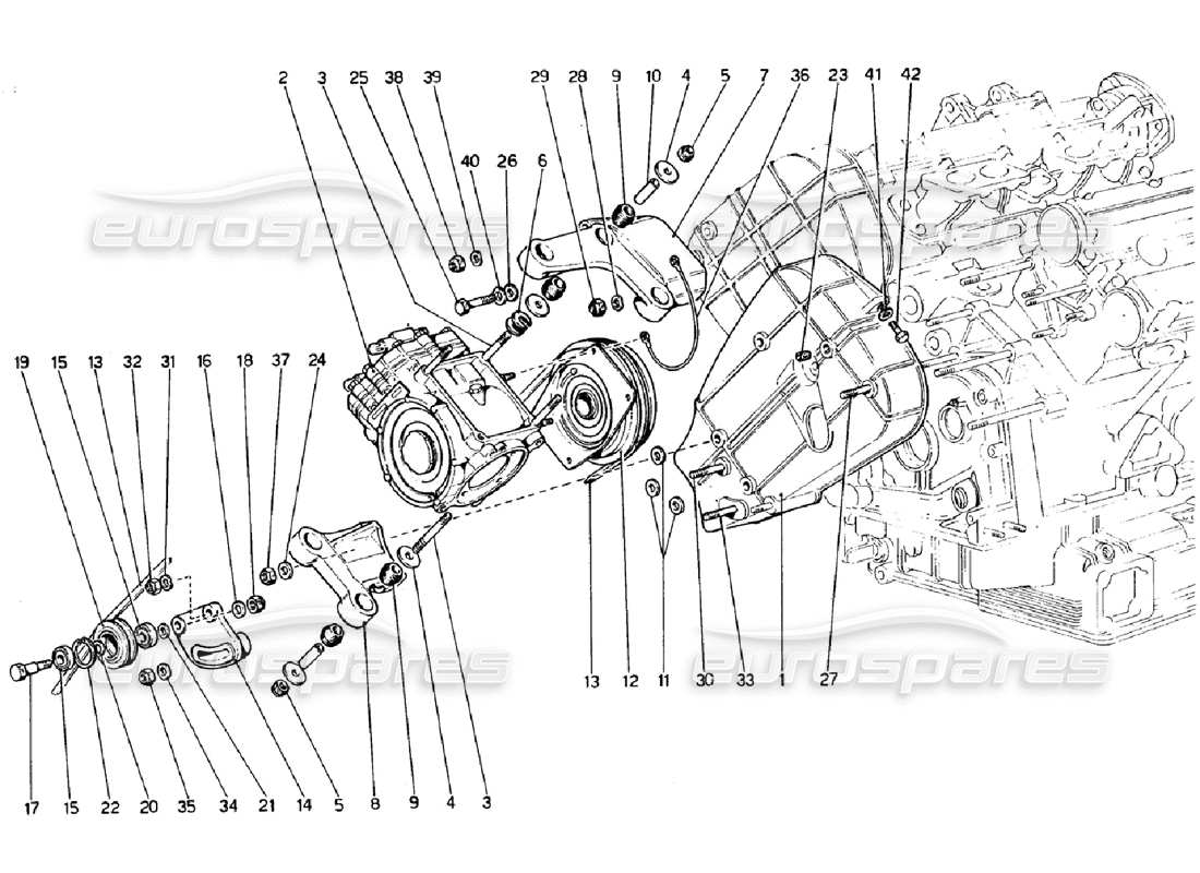 Ferrari 308 GTB (1976) Air Conditioning Compressor and Controls Parts Diagram