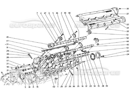 a part diagram from the Ferrari 308 parts catalogue