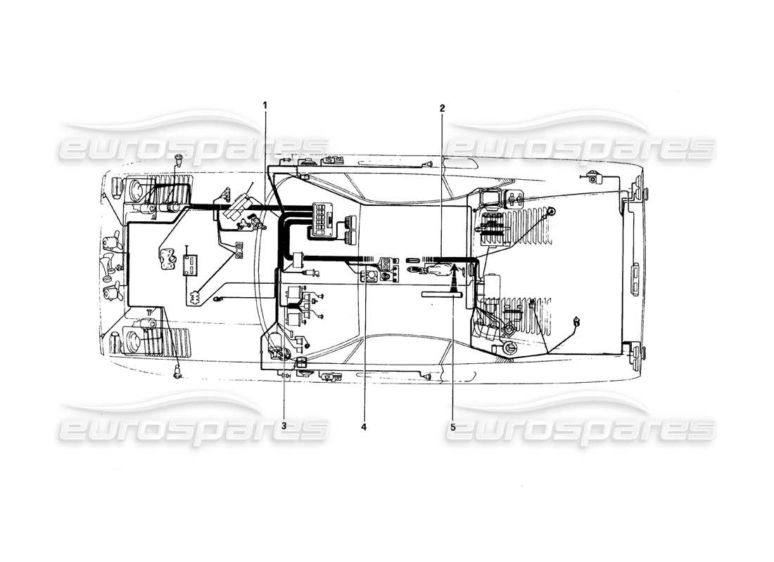 Ferrari 308 GTB (1980) Body Electrical (Variants for RHD - AUS Versions) Parts Diagram