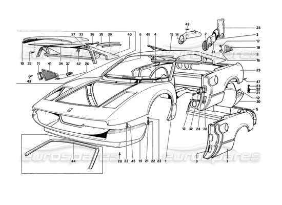 a part diagram from the Ferrari 308 parts catalogue