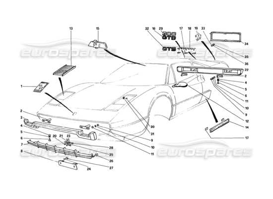 a part diagram from the Ferrari 308 parts catalogue