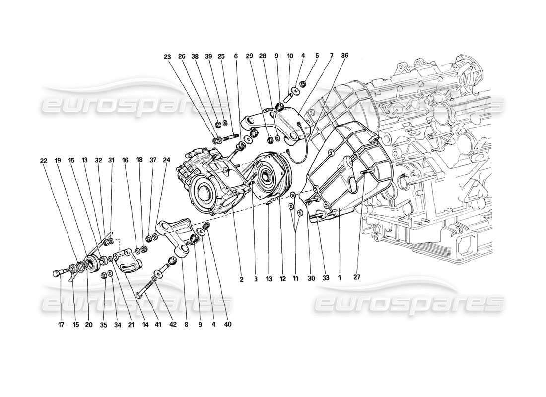 Ferrari 308 (1981) GTBi/GTSi Air Conditioning Compressor and Controls Parts Diagram