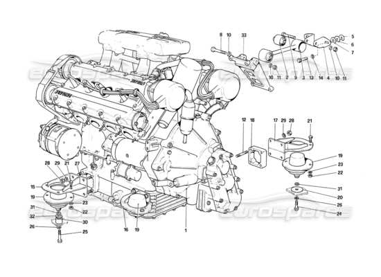 a part diagram from the Ferrari Mondial parts catalogue