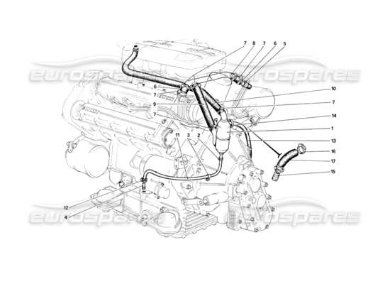 a part diagram from the Ferrari Mondial parts catalogue