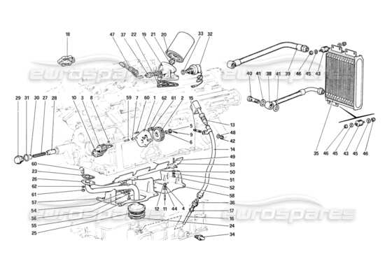 a part diagram from the Ferrari Mondial parts catalogue