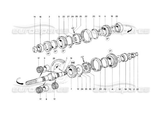 a part diagram from the Ferrari Mondial parts catalogue