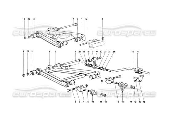 a part diagram from the Ferrari Mondial parts catalogue