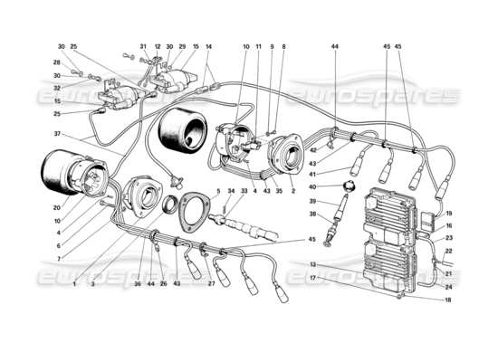 a part diagram from the Ferrari Mondial parts catalogue