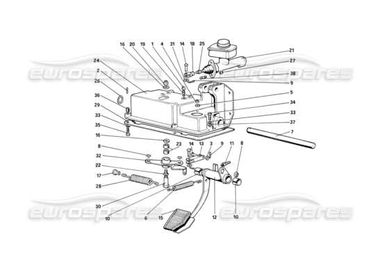 a part diagram from the Ferrari Mondial parts catalogue