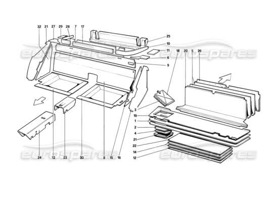 a part diagram from the Ferrari Mondial parts catalogue