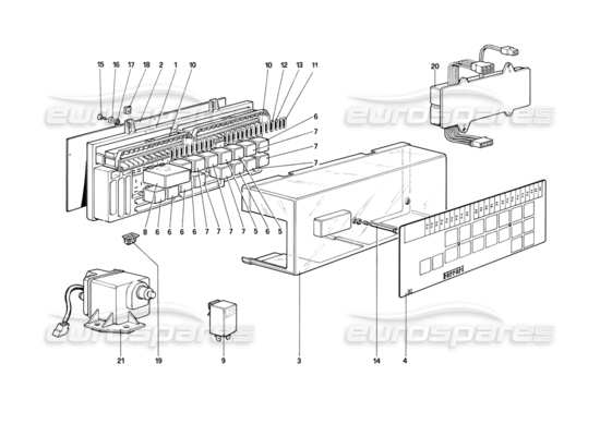 a part diagram from the Ferrari Mondial parts catalogue