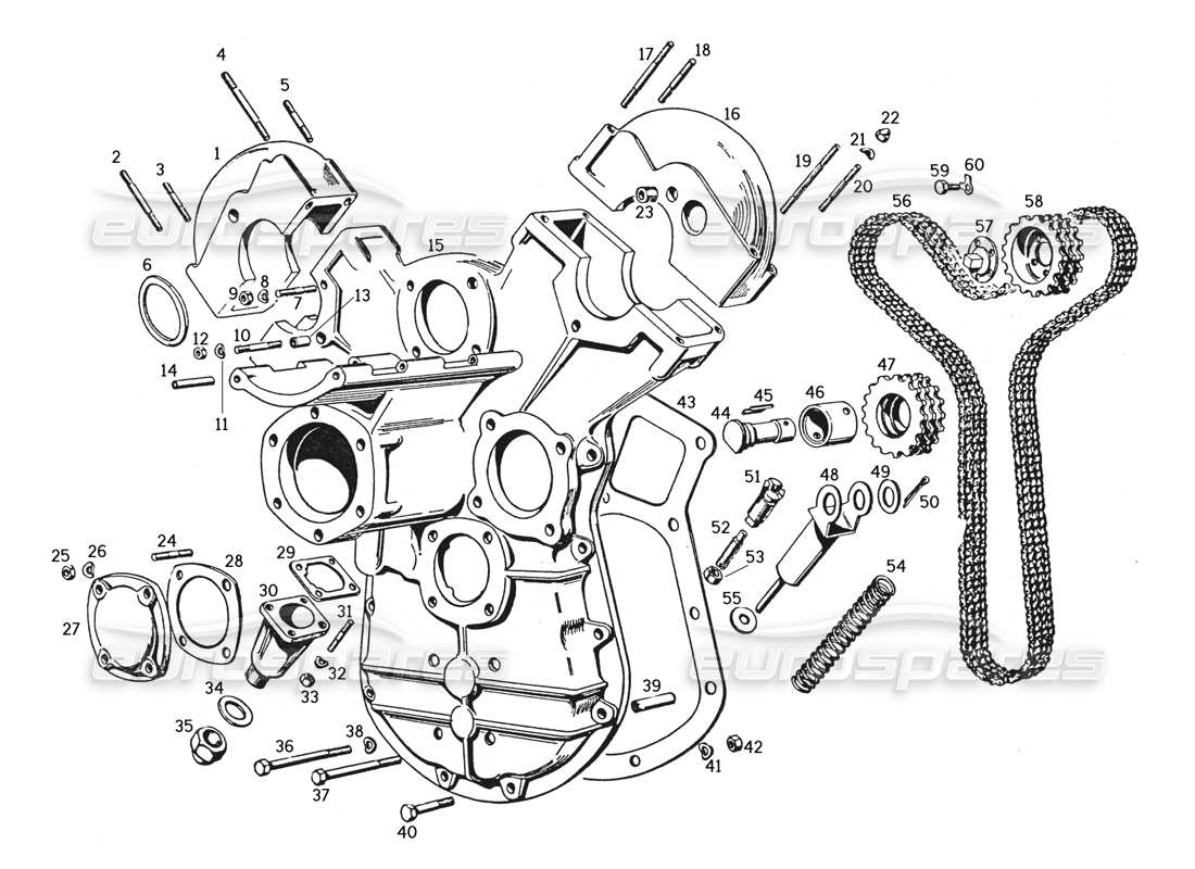 Ferrari 250 GTE (1957) timing Parts Diagram