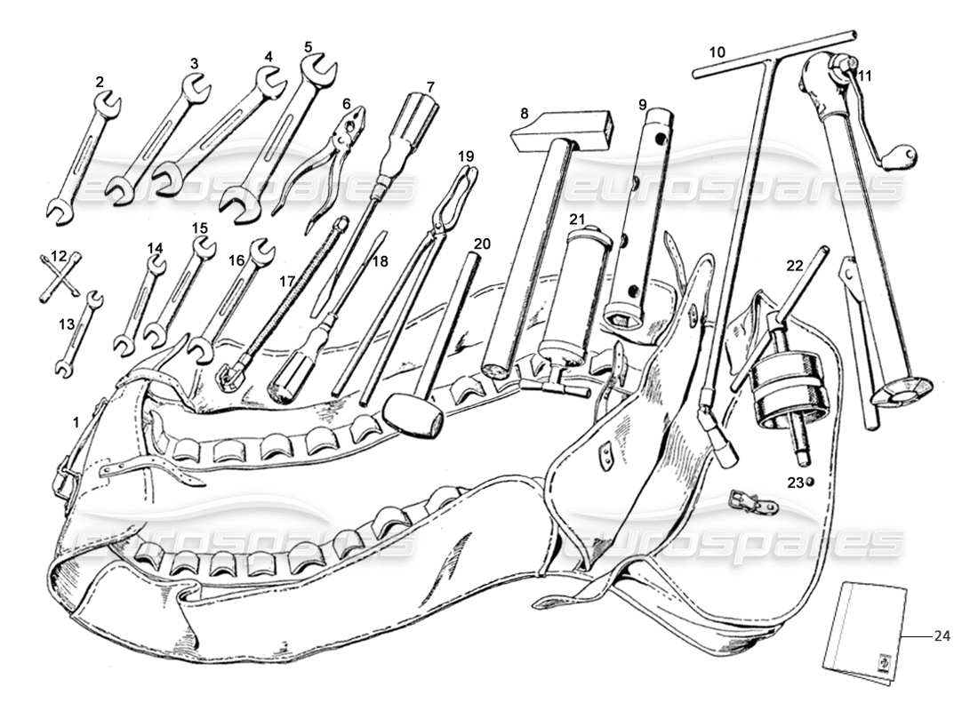 Ferrari 250 GTE (1957) Normal Tools Parts Diagram