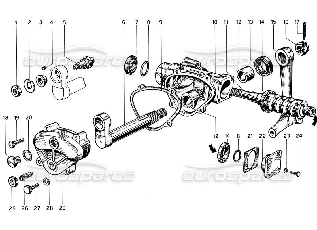 Ferrari 330 GTC Coupe Steering box Parts Diagram