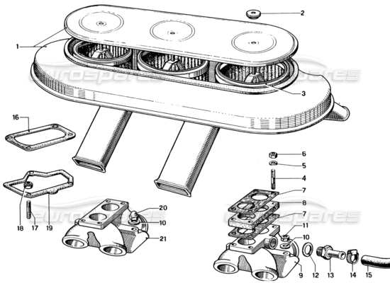 a part diagram from the Ferrari 330 and 365 parts catalogue