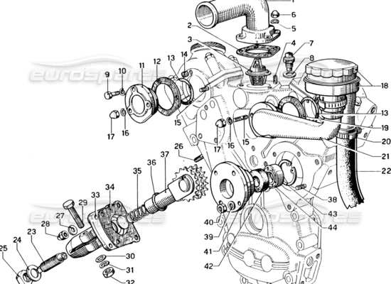 a part diagram from the Ferrari 330 and 365 parts catalogue