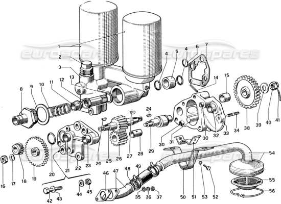 a part diagram from the Ferrari 330 and 365 parts catalogue