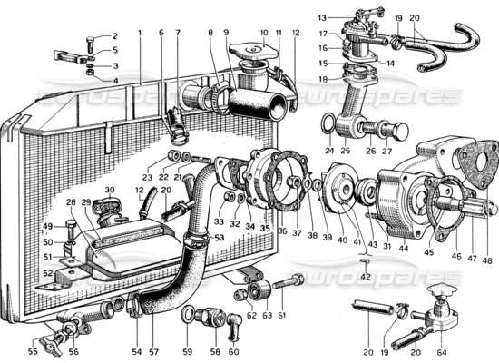 a part diagram from the Ferrari 330 and 365 parts catalogue