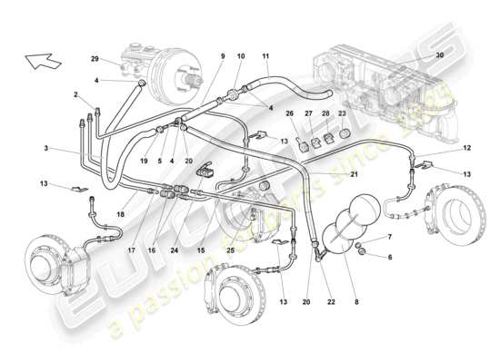 a part diagram from the Lamborghini LP640 Coupe (2008) parts catalogue