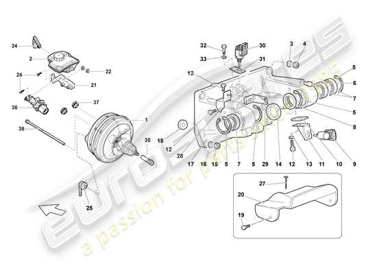 a part diagram from the Lamborghini Murcielago parts catalogue