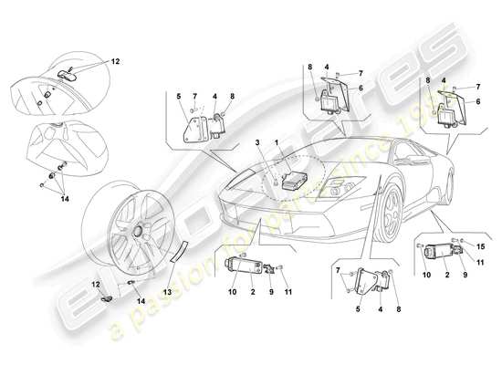 a part diagram from the Lamborghini LP640 Coupe (2008) parts catalogue