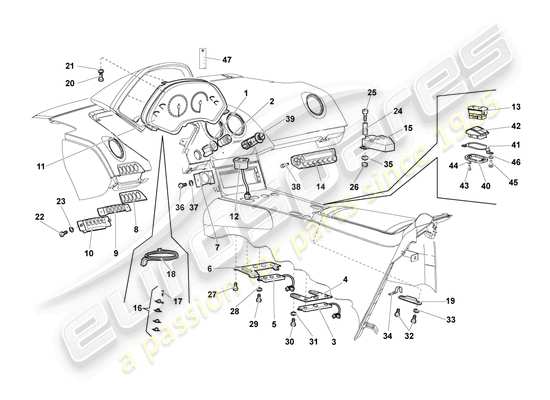 a part diagram from the Lamborghini LP640 Coupe (2008) parts catalogue