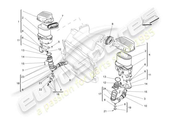 a part diagram from the Maserati Ghibli (2014-2016) parts catalogue