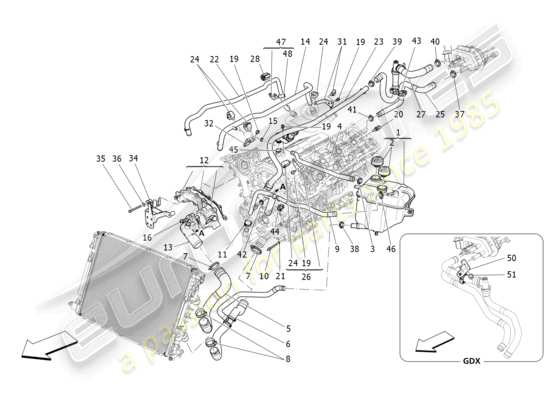 a part diagram from the Maserati Ghibli (2014-2016) parts catalogue