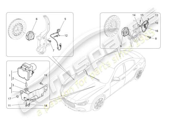 a part diagram from the Maserati Ghibli (2014-2016) parts catalogue