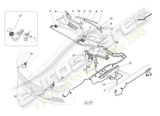 a part diagram from the Maserati Ghibli (2014-2016) parts catalogue